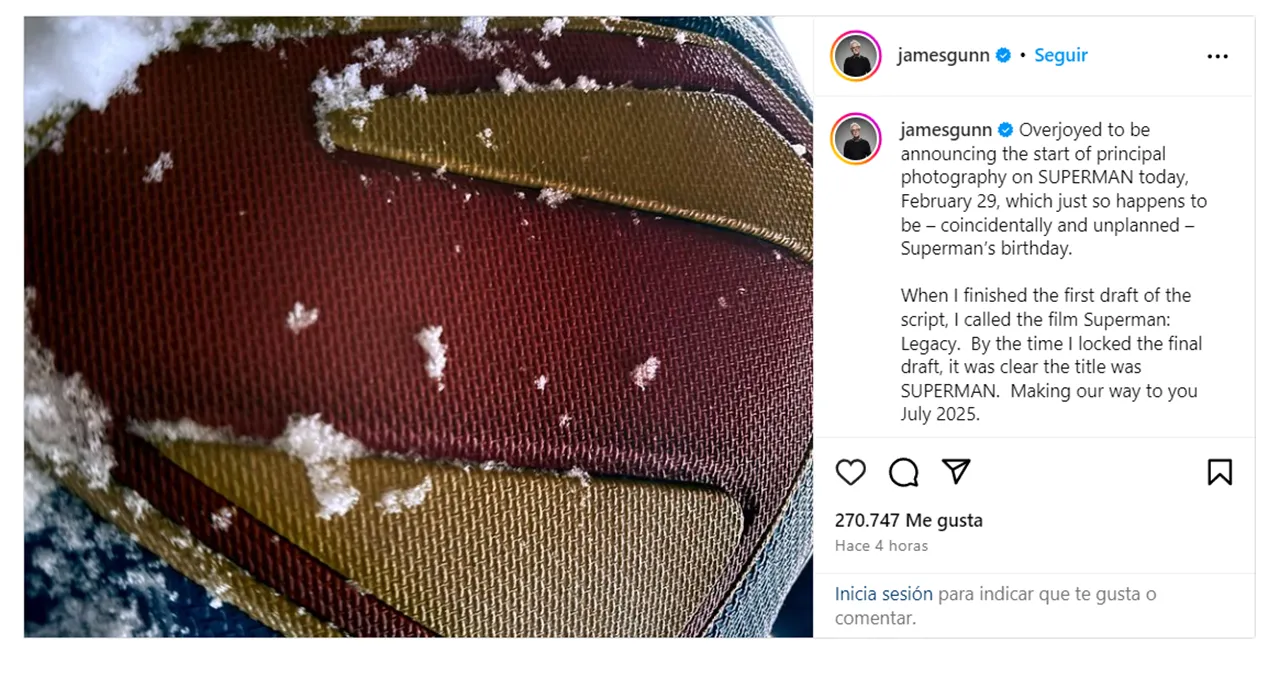 Nuevo logo de Superman película James Gunn