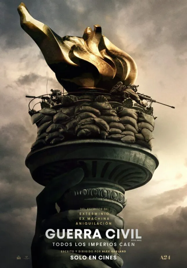 Poster de guerra civil alex Garland 2024 estreno